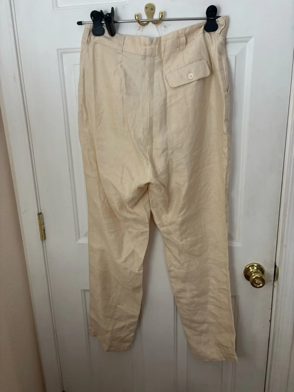 Alex Mill Cream Straight-Leg Linen Pants - Picture 3 of 6